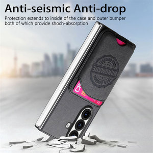 เคสโทรศัพท์ฝาหลังแบบแม่เหล็กไฮบริดทำ<span class=keywords><strong>มือ</strong></span>หนังยีนส์สำหรับ Samsung <span class=keywords><strong>Galaxy</strong></span> <span class=keywords><strong>Z</strong></span> <span class=keywords><strong>Fold</strong></span> 7พร้อมช่องใส่บัตร - Product Image 5