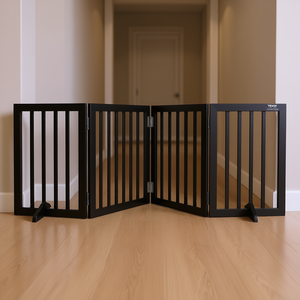 Vevor Barrera Plegable para Perros de 4 Paneles, 80.3 Pulgadas de Ancho, Barrera Interior para Mascotas, Diseño Moderno, Expandible, Soporte Silencioso para Pies - Product Image 2