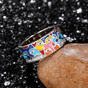 Anello con Design Occhio Colorato, Stile Artistico, Anello da Dito per Donne - Product Image 3
