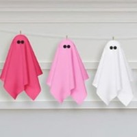 Set Hiasan Hantu dan Labu Gantung 16 Buah Warna Pink Putih untuk Dekorasi Pesta di Halaman