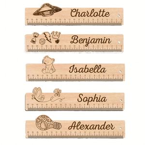 Custom Wooden Ruler for Students and <b>Kids</b> Engraved Cartoon Measuring Ruler for Drawing, School Supplies, and Promotional Gifts - Product Image 4