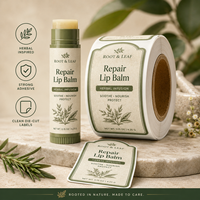 Autocollants personnalisés pour baume à lèvres avec logo, étiquettes cosmétiques personnalisées, étiquettes imperméables en vinyle pour tubes de gloss, impression en rouleau, autocollants adhésifs