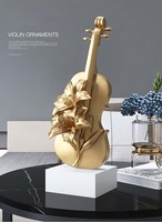 Livraison directe Sculptures de violon créatives pour ornements de salon décorations artisanales en résine pour la maison modèle de violon