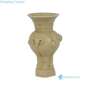 RXEN01-A Vintage de la <span class=keywords><strong>dynastie</strong></span> Song Glaçure céladon grisâtre Vase Zun décoré à trois moutons - Product Image 2