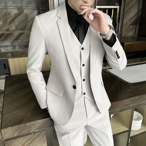 <span class=keywords><strong>Traje</strong></span> de Novio de Primavera, Nuevo, Corte Entallado, de un Solo Pecho, con Cuentas, de Tres Piezas, Estilo Coreano, Moderno, <span class=keywords><strong>para</strong></span> Boda, Padrino, Ropa Formal <span class=keywords><strong>para</strong></span> Hombre - Product Image 2