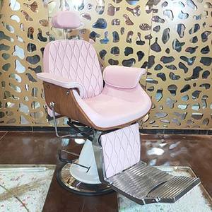 Chaises de barbier hydrauliques réglables de style français pour femmes, chaises de coiffure roses - Product Image 1