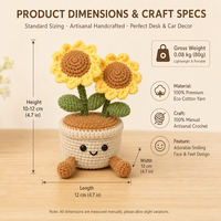 Ornement en crochet unique et tendance, plante artificielle en pot, tournesol, cactus, fraise, pour décoration intérieure et cadeau