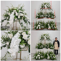 Vente en gros de boules de fleurs artificielles en soie blanche pour centre de table de mariage, décoration de scène de mariage et de fête