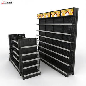 Étagère de présentation de marchandises JIUSHUN, présentoir de supermarché en métal personnalisé avec panneau d'affichage triangulaire - Product Image 6