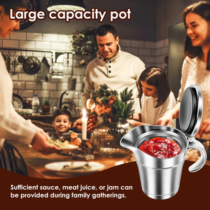 Distributeur de sauce isotherme double paroi en acier inoxydable avec couvercle articulé pour restaurant et usage domestique - Product Image 5