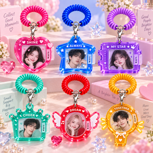 Llaveros de Acrílico Personalizados con Fotos, en Forma de Corazón y Estrella, con Correa para la Muñeca, Impresión Digital, Recuerdo Bonito y Moderno - Product Image 1