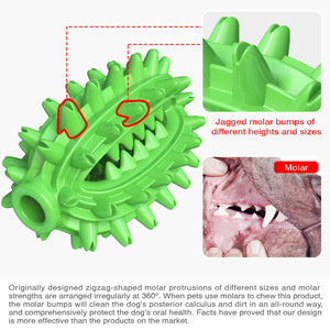 Green Spiky Rubber Chewing <b>Toy</b> for Dogs Teeth Cleaning <b>Interactive</b> Pet <b>Toy</b> Solid Design - Product Image 2