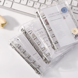 A8m5カバークリアPVC5リングバインダー詰め替え可能ノートブックシェルプロテクター、2スナップジャーナルアルバムオーガナイザープランナーフォルダー - Product Image 2