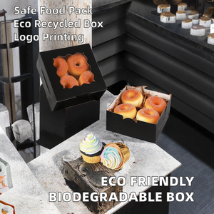 Eco Friendly <b>Recycled</b> Materials Rigid Rectangle Paper Cake <b>Boxes</b> UV Coating Biodegradable Food Safe Sugar Sushi 7 X 4.3 X 1.5 - Product Image 2
