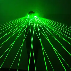 Şarj edilebilir LED lazer gözlük yeşil ışık dans sahne gösterisi DJ kulübü parti performans Laserman gösteri gözlük Led giysi lazer