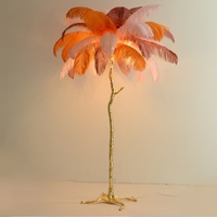 Sculpture au sol en forme d'arbre à plumes avec éclairage LED, en FRP, style nordique minimaliste, pour la décoration de chambre et de salon