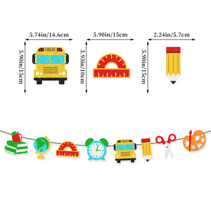 Pafu <span class=keywords><strong>Kids</strong></span> - Decoración para Colgar en el Aula para el Regreso a Clases, Diseño de Autobús Escolar, Juego de Pancartas - Product Image 4