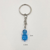 Porte-clés tortue en acrylique lumineux multicolore, breloque de sac, pendentif souvenir, mini bibelots, petits animaux marins, tortue