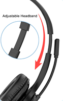 Casque téléphonique filaire mono-oreille de qualité supérieure avec microphone à réduction de bruit ENC pour centre d'appels