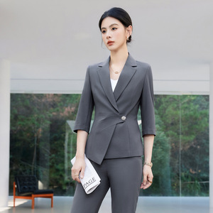Women's Three Quarter Sleeve Suit Set Lightweight Professional Formal Wear For Hotel Front <b>Desk</b> <b>Work</b> Uniform Spring 2026 - Product Image 2