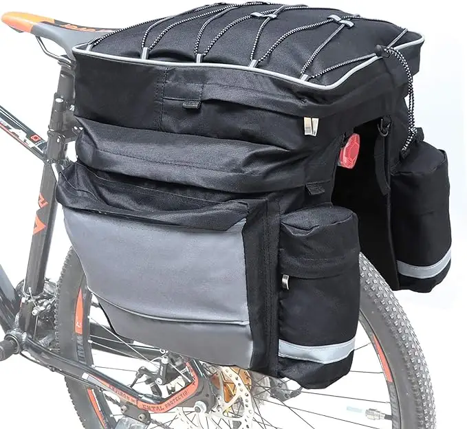 Fiets Kofferbak Tas 25l/68l Uitschuifbare Grote Capaciteit Zadeltassen Voor Reizen Fietsen Waterdichte Fiets Achterrek Bagagedrager