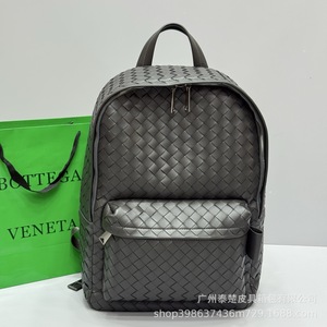 Woven Leather Men's <b>Backpack</b> <b>Large</b> Capacity 14 Inch Laptop Bag Commuter Travel Casual Style - Product Image 2