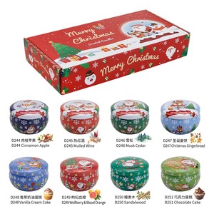 New plant-based soybean wax tin can Christmas <b>candles</b>, perfect for creating a festive atmosphere in the living room and bedroom. - Product Image 2