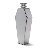 Botella de whisky de acero inoxidable de 100 ml con forma de ataúd, divertida y personalizada, para hombre