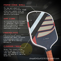 Raquette de pickleball He Yuan 5ème génération 16 mm en fibre de carbone T700 avec noyau EPP et face sablée