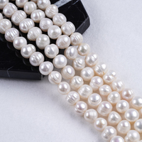 Perles naturelles en gros 8-9mm 7 pouces couleur blanche forme de pomme de terre brin de perle d'eau douce