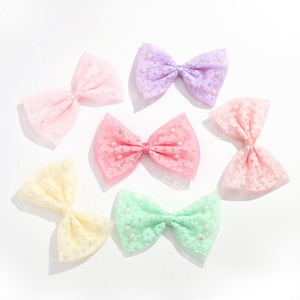 Accesorios coloridos para el cabello de niños, lazos de malla con perlas, suministros para manualidades DIY para niños - Product Image 3