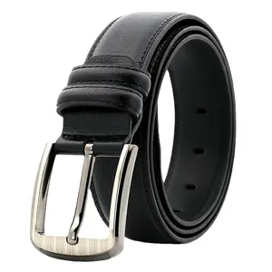 PU Belt Fashionable Two-Layer Leather Pin Buckle Stripe Men's Belt - Yilusha belts