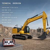 Excavatrice sur chenilles d'occasion de 22 tonnes avec télécommande hydraulique industrielle sans fil, 169 kW, 33 MPa, pour travaux de terrassement à distance, livraison immédiate