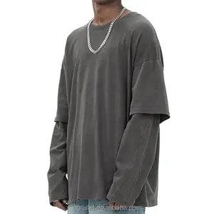 Wholesale High Quality Cotton Long Sleeve Collar Button Pullover Custom Logo Print Fashion Cotton Sweatshirt