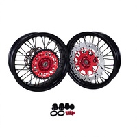 Ensemble de roues Supermoto de 17 pouces pour Honda CRF250F, jantes et moyeux de course en alliage d'aluminium CNC haute performance, couleurs personnalisées en stock