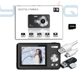 กล้องถ่ายรูป Yuniq 2025 16X Optical 4K HD สำหรับการเดินทาง ความละเอียด 96 ล้านพิกเซล หน่วยความจำ 64GB หน้าจอ 2.4 นิ้ว สำหรับการถ่ายภาพ วิดีโอบล็อก FHD Q12 บันทึกวีดีโอ 4K HD 96M - Product Image 1