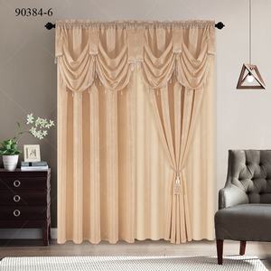 Tende Classiche in Jacquard Floreale con Mantovana e Tasca per Asta, Doppio Strato per Soggiorno, Include Nappe Decorative - Product Image 5