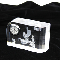 Vente flash - Cadeaux de décoration pour le bureau à domicile, cadeaux de mariage ou de fête, souvenirs, horloge en verre de cristal exquis à coins arrondis
