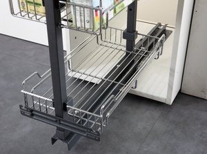 Organizador de Gabinete <span class=keywords><strong>Alto</strong></span> Extraíble de Acero DOMMAGIC, Cesta de Despensa para Almacenamiento de Cocina - Product Image 3