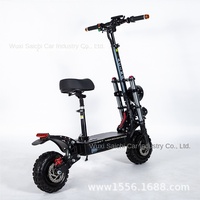 Trottinette électrique à double moteur de 11 pouces, haute puissance 60V6000W, IP65, en alliage d'aluminium, pliable, à grande vitesse, véhicule à deux roues, contrôle par application
