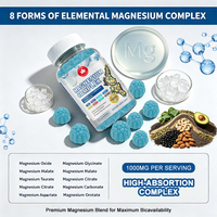 Suplemen Diet Dewasa OEM Magnesium Complex Chewable Gummies 8-in-1 untuk Relaksasi Otot dan Dukungan Kesehatan Mental
