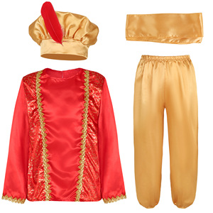 Mascarade arabe <span class=keywords><strong>Prince</strong></span> indien Aladdin scène Performance porter uniforme film Halloween Cosplay costumes garçons Costume <span class=keywords><strong>Prince</strong></span> arabe - Product Image 2