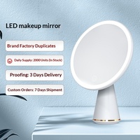 Nouveau produit : Miroir de maquillage LED dimmable pour dortoir, style influenceur, avec éclairage intégré, pour coiffeuse de bureau