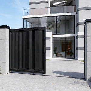 Puerta Corredera Inteligente de Aleación de Aluminio para Patio de Villa, Diseño Europeo Moderno, Anticorrosión, Doble/<span class=keywords><strong>Triple</strong></span> Templado - Product Image 3