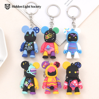 Porte-clés Pendentif Ours Violent de Dessin Animé, Jouet Ours Mignon pour Voiture, Sac Créatif Féminin, Téléphone Portable, Couple, PVC Étanche