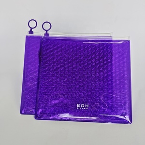 Sac à bulles en plastique antichoc, pour courrier, emballage personnalisé de <span class=keywords><strong>grande</strong></span> capacité, de haute qualité, <span class=keywords><strong>rose</strong></span> transparent, avec fermeture à glissière - Product Image 1