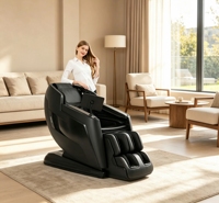 Fauteuil de massage électrique Boncare Luxury K21 4D à levage intégral, fonction zéro gravité, massage Shiatsu, fonction musicale, universel