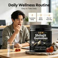 Complément alimentaire multi-minéraux et vitamines en bonbons gélifiés Shilajit 600mg, marque privée, pour hommes et femmes