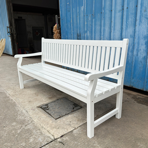 <span class=keywords><strong>Panca</strong></span> Urbana Moderna <span class=keywords><strong>Bianca</strong></span> in <span class=keywords><strong>Legno</strong></span> per Giardino, Arredo Esterno con Schienale e Braccioli per Giardino e Patio - Product Image 4