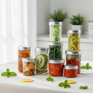 Bocaux en verre de qualité supérieure pour caviar et confitures, avec col en verre, écologiques, résistants à la chaleur, pour le stockage de gelées, bonbons et aliments pour bébés - Product Image 1